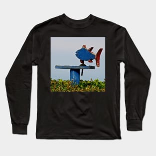 Girouette Poisson bleu Long Sleeve T-Shirt